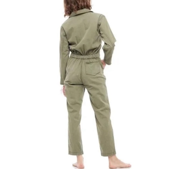 Sandrine Rose x Free People  Natural Khaki Tres Cool Front Zipper Jumpsuit Sz M - Picture 13 of 13